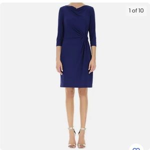 Lauren by Ralph Lauren - worn once- navy- boat neck midi dress